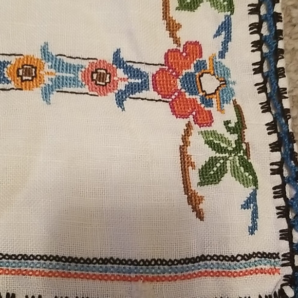 Vintage Handmade Cross Stich Pillow Cover - Picture 5 of 6